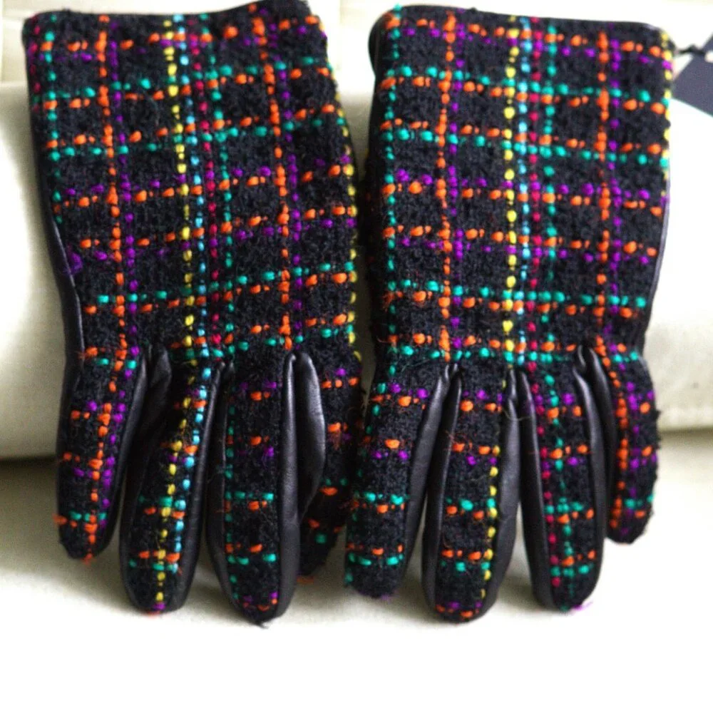 Saint Laurent Gants Carreaux Pixel Gloves - Picture 5 of 8